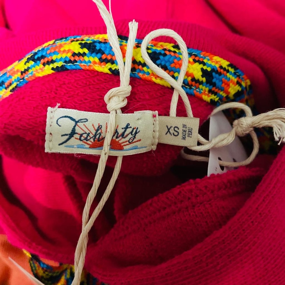 Faherty Cotton color block sweater sweatshirt hoodie - Picture 8 of 9